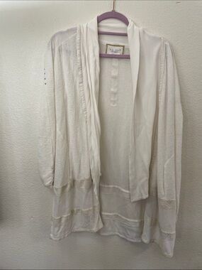 Elisa Cavaletti Cream Knit Cardigan with emblished sleeves made in Italy M